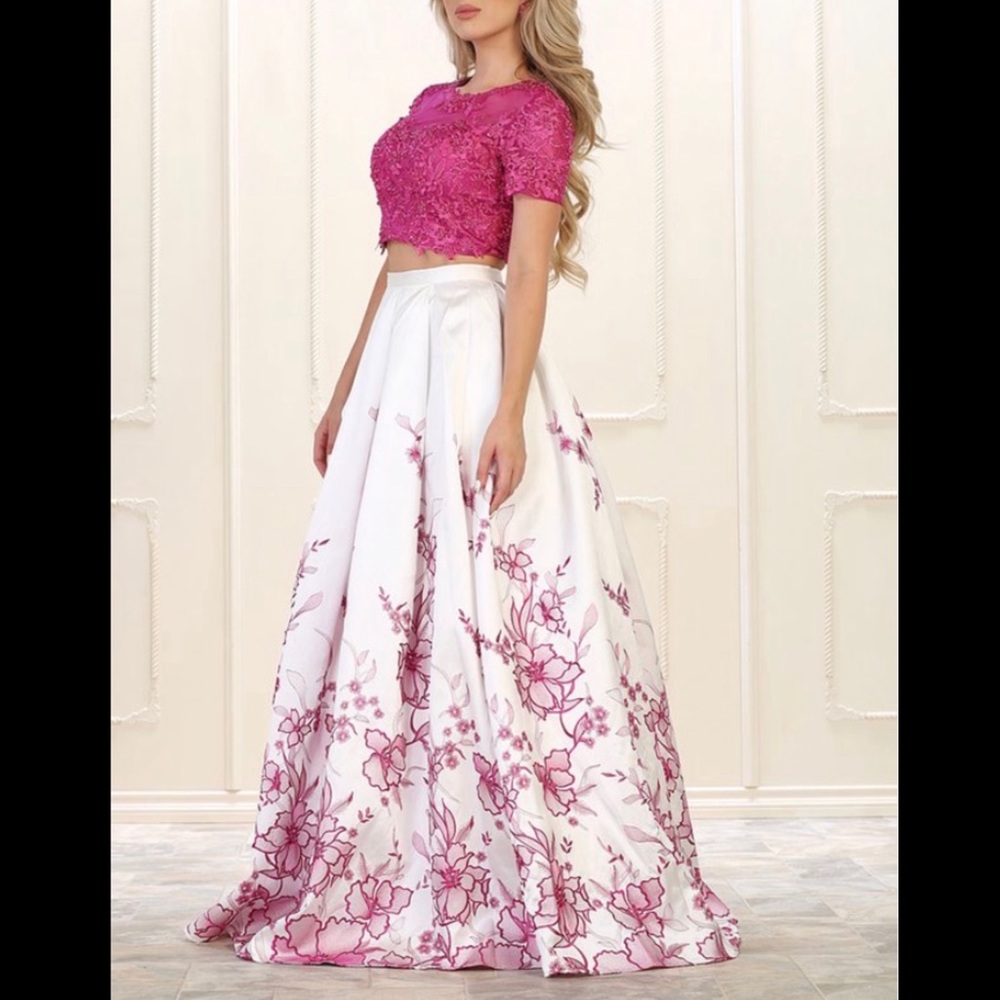 Robe de bal Fushia et blanche / prom dress / Bridesmaid